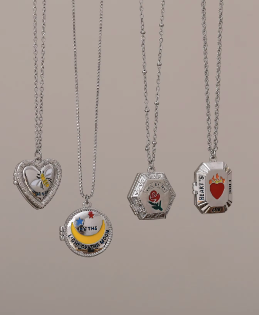 Be Locket- Special Hand Painted Steel Lockets- Necklace
