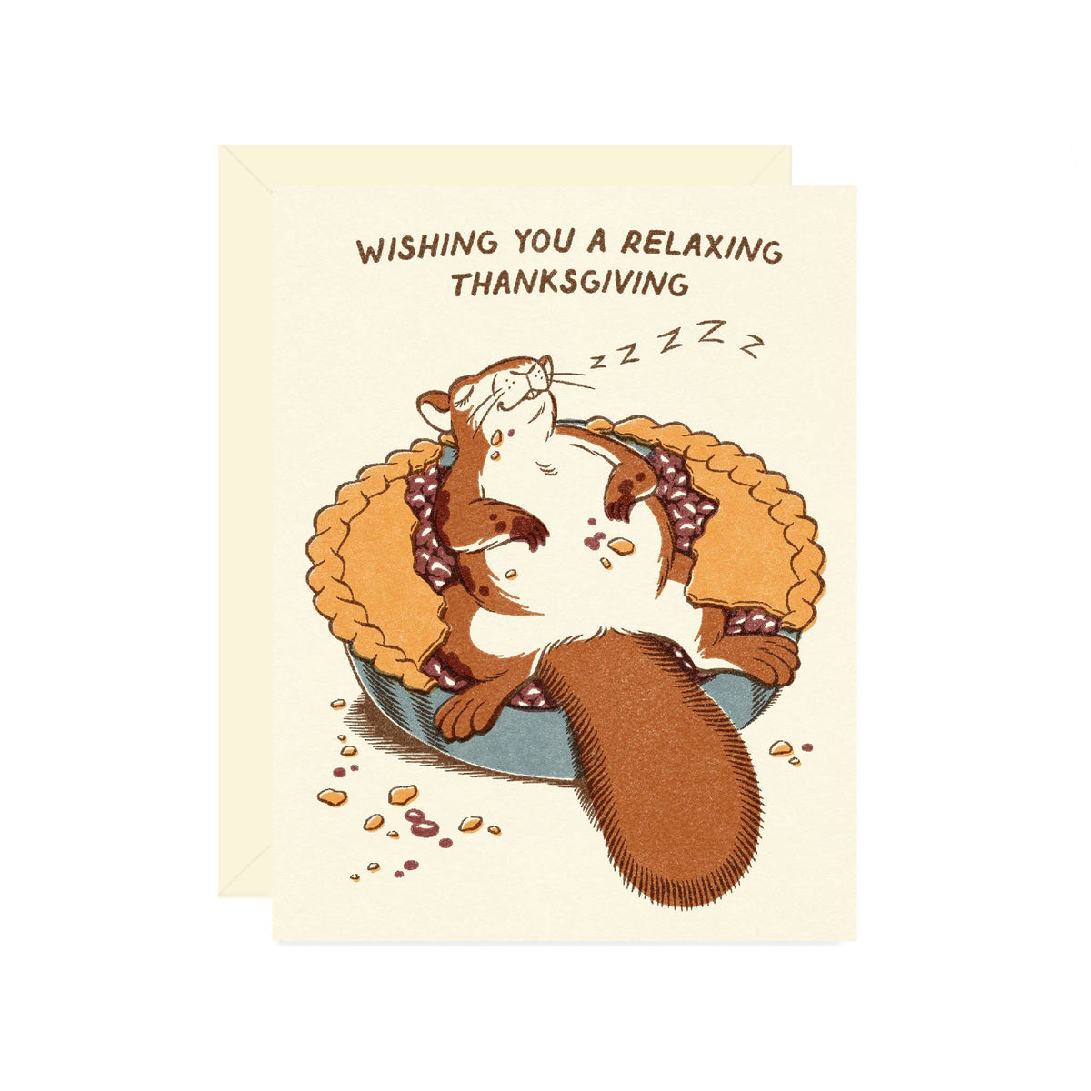 Squirrel in Pie Thanksgiving Greeting Card