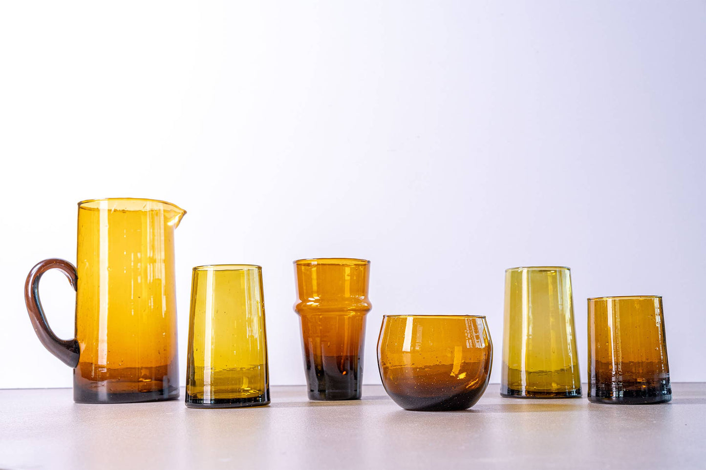 Moroccan Beldi Glassware - Amber