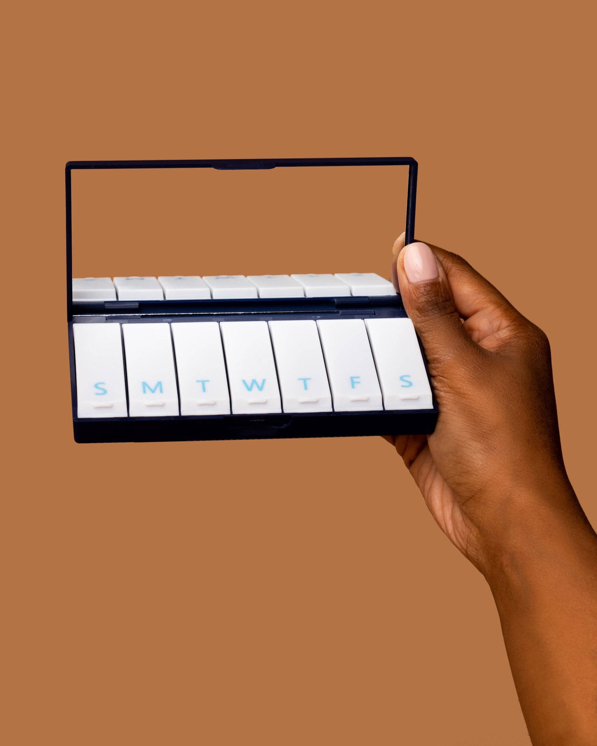 Navy Blue Matte Pill Box, 7-Day
