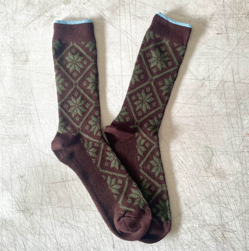 Men's Jacquard Winter Snowflakes Socks
