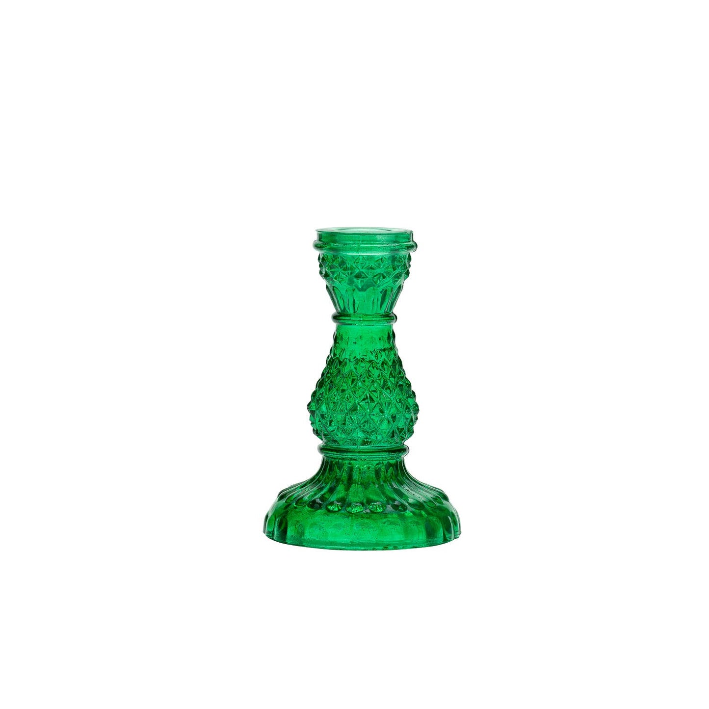 Green Glass Tinsel Candleholder