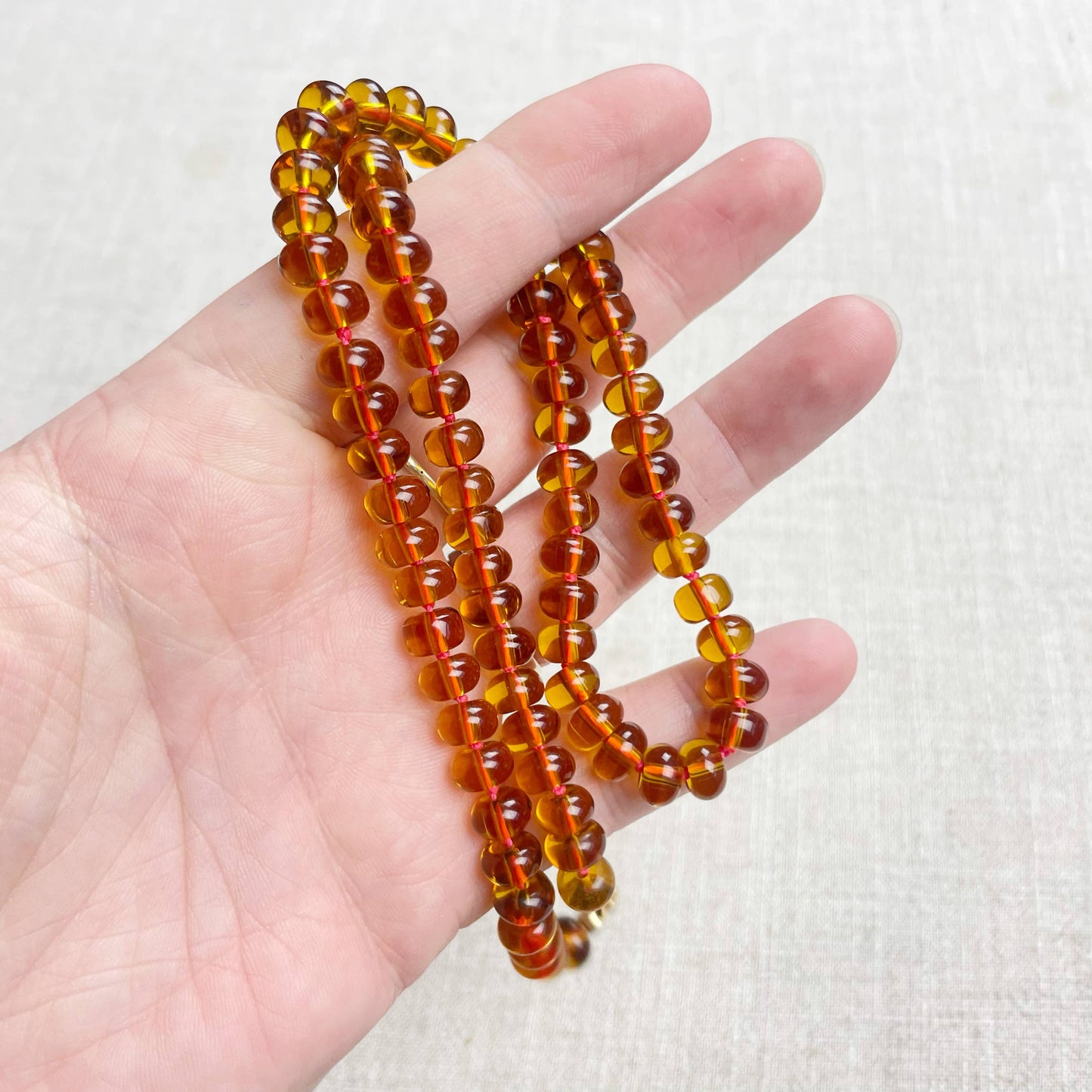 Carmel Brown Glass Hand-knotted Beaded Necklace