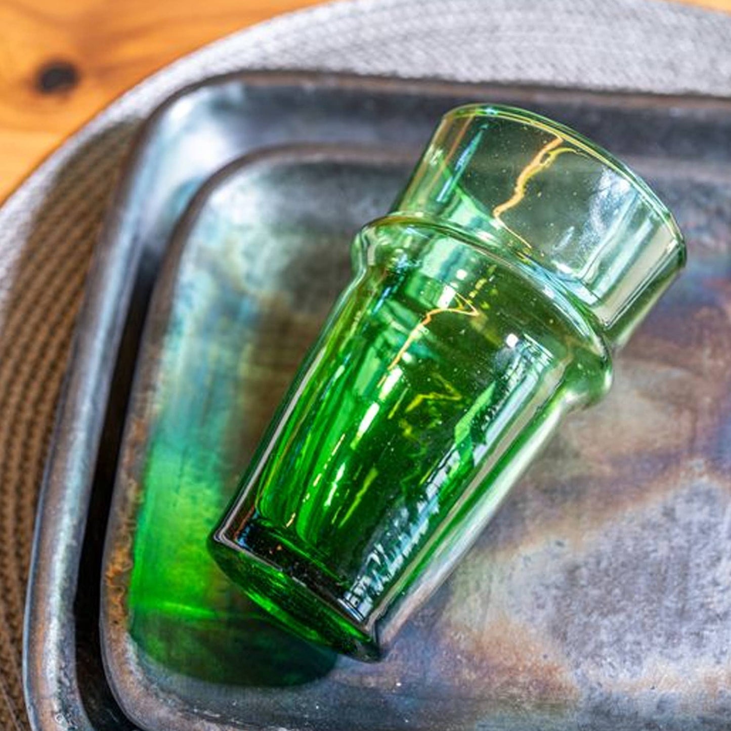 Moroccan Beldi Glassware - Green