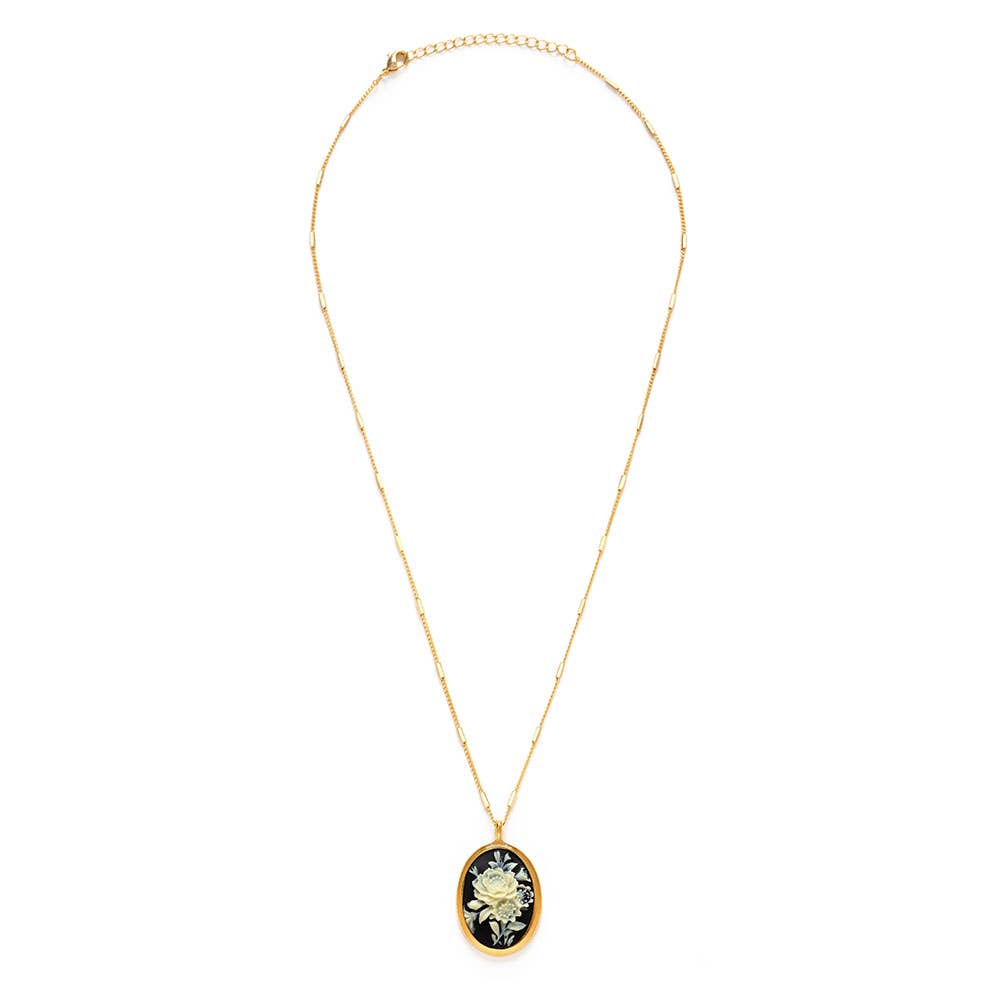Gothic Rose Vintage Cameo Necklace