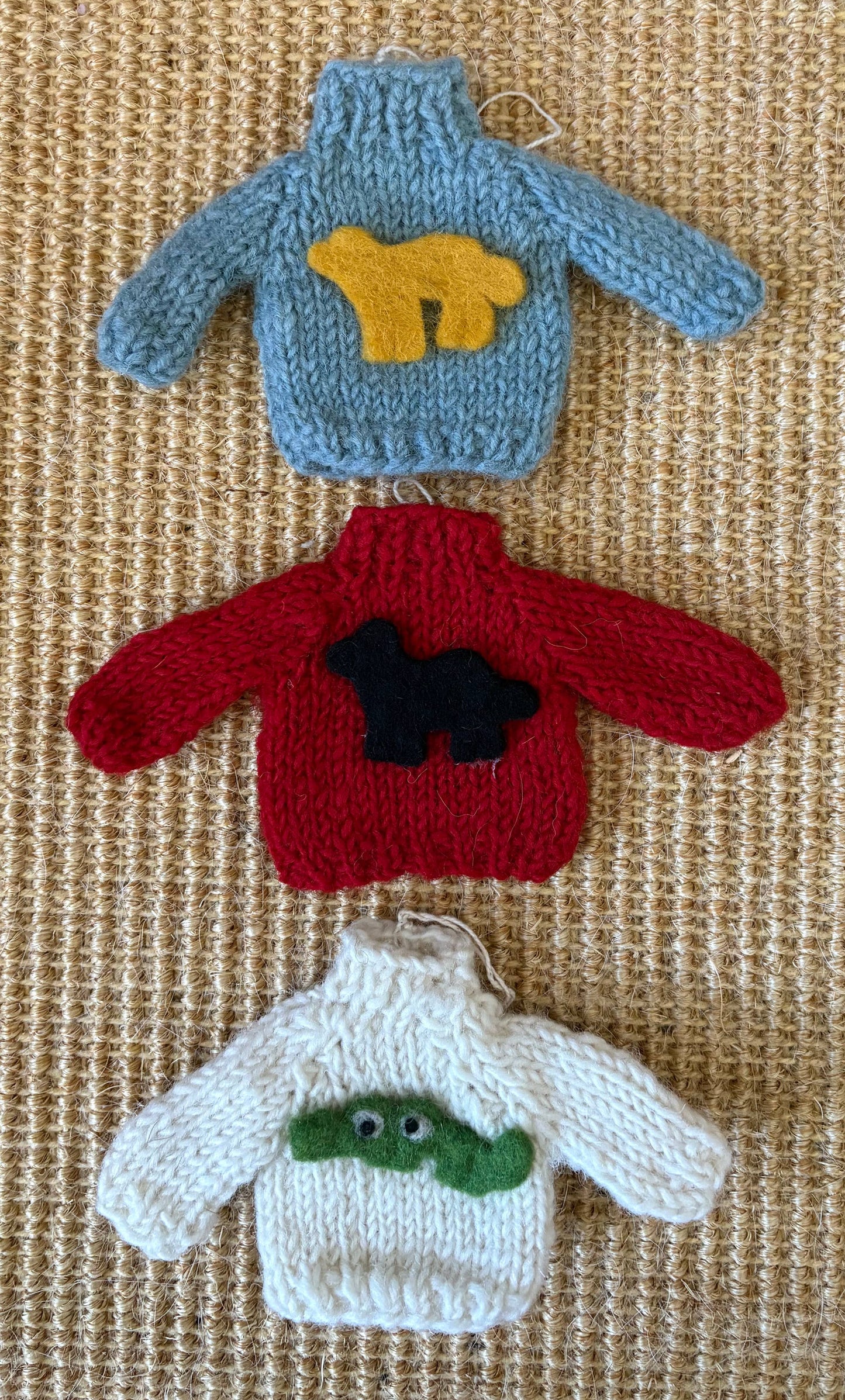 Hand-Knit "Alligator Sweater" ornament