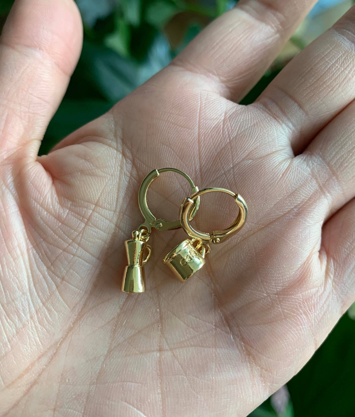 Expresso Coffee Pot and Cup Huggie Earrings