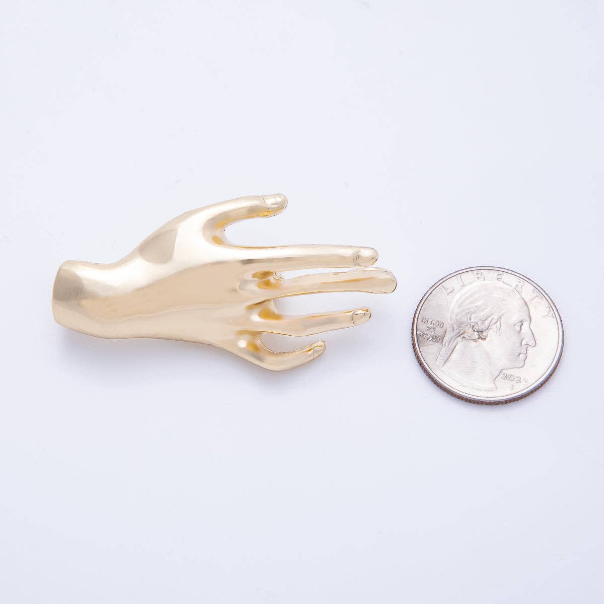 Gold Plated Hand Silhouette Brooch Pin