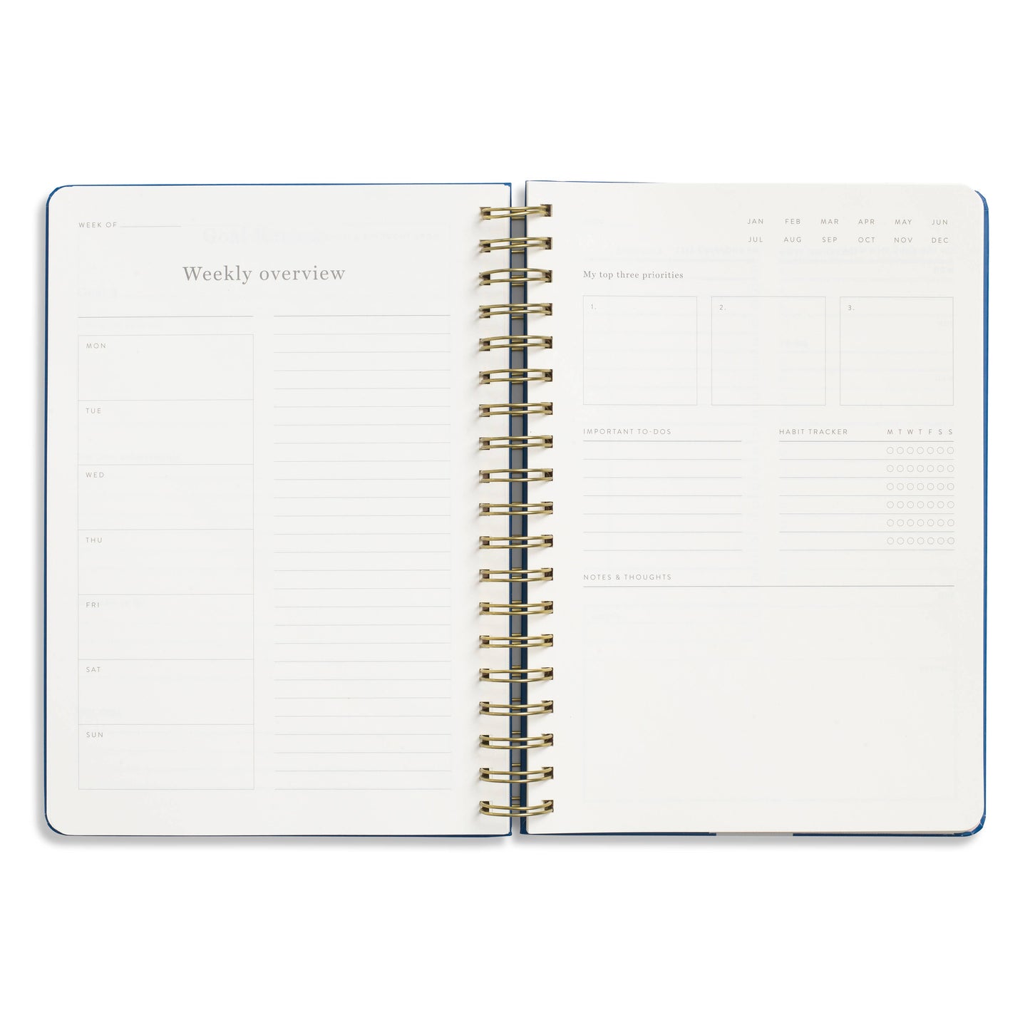 Bold Hardcover Spiral Undated Daily Planner