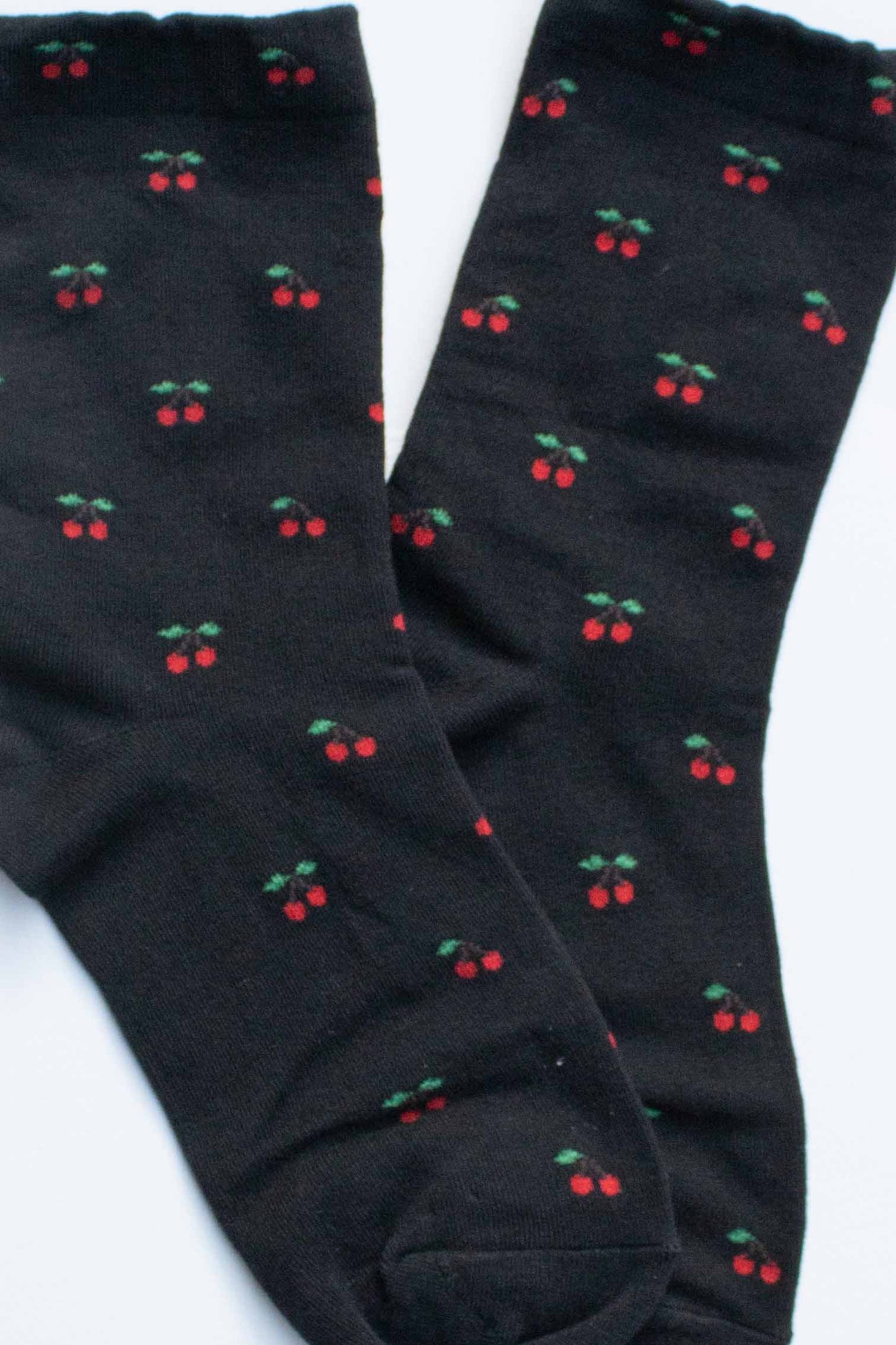 Cherry Pattern Cotton Blend Socks