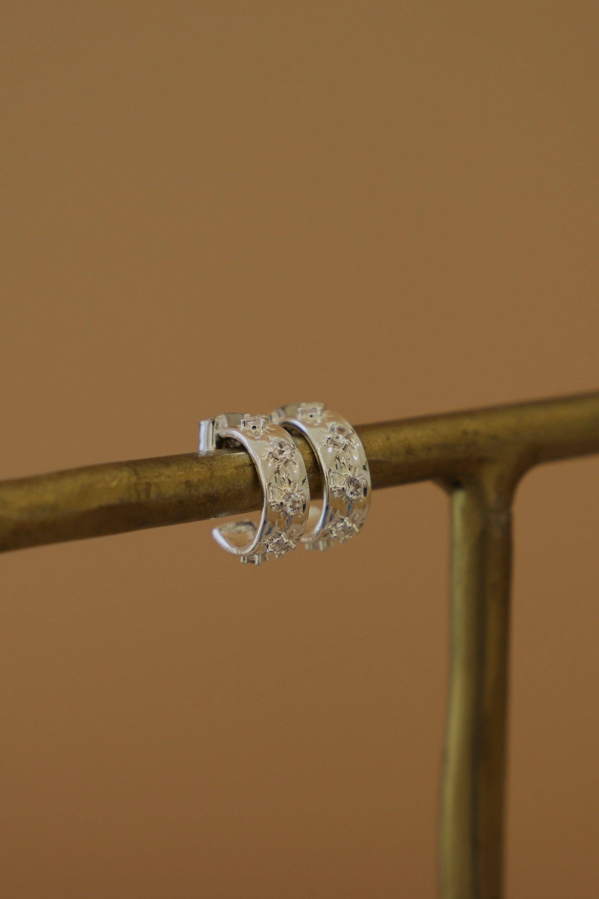Silver Plated Star Hoop Earrings