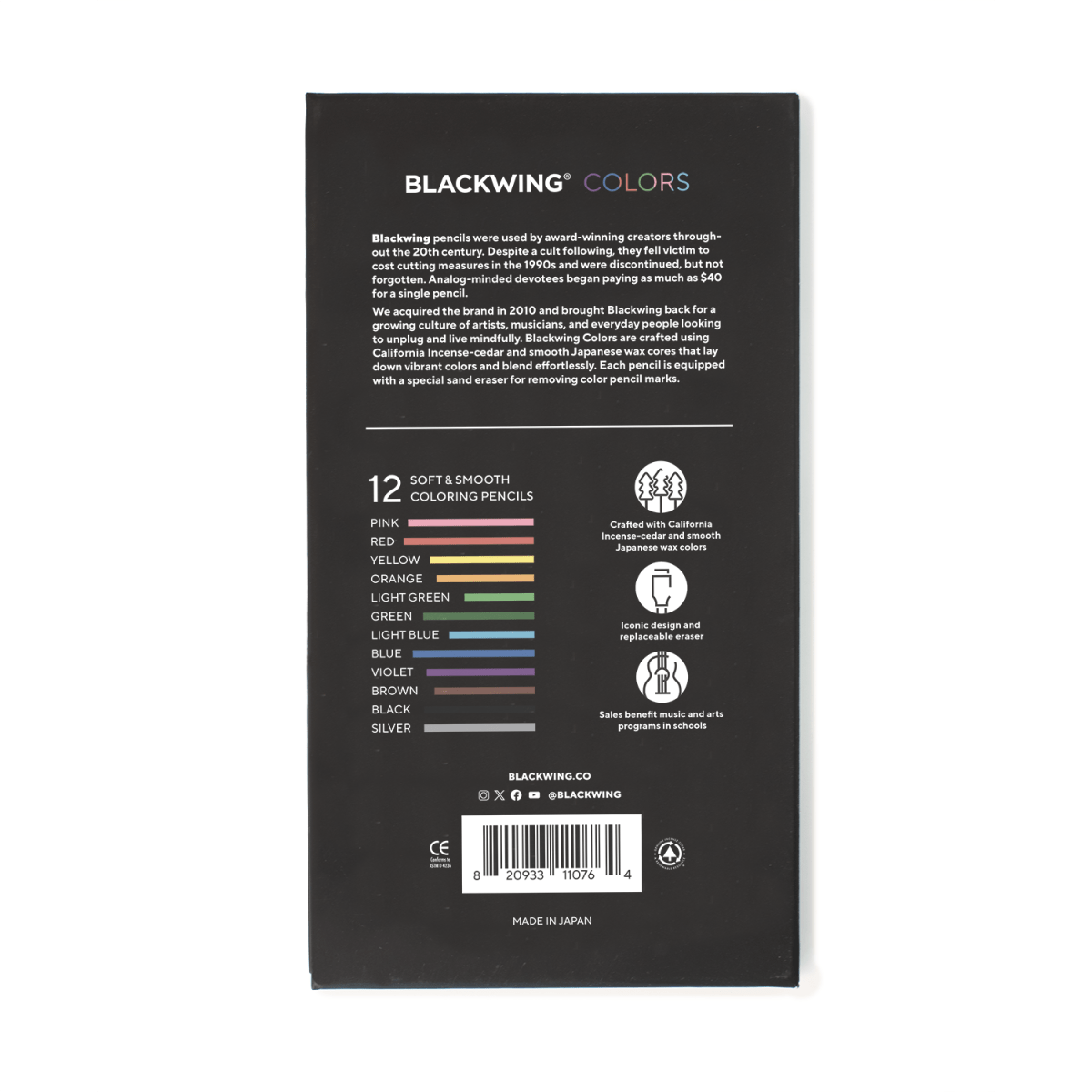 Blackwing Colors Pencil Set, Set of 12