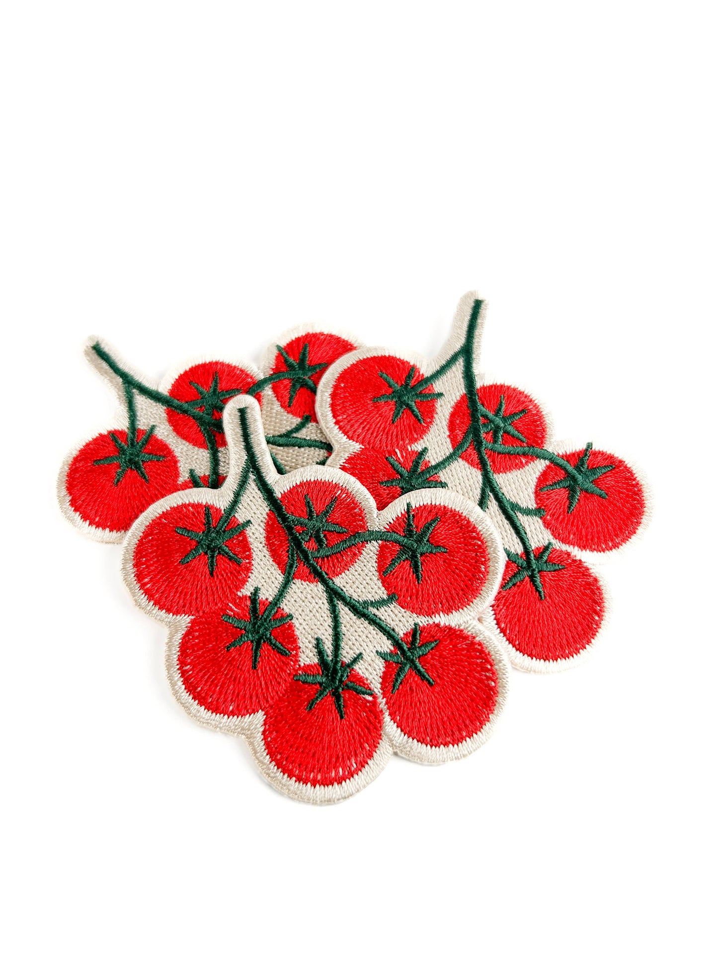 Tomato Vine Embroidered Iron-On Patch
