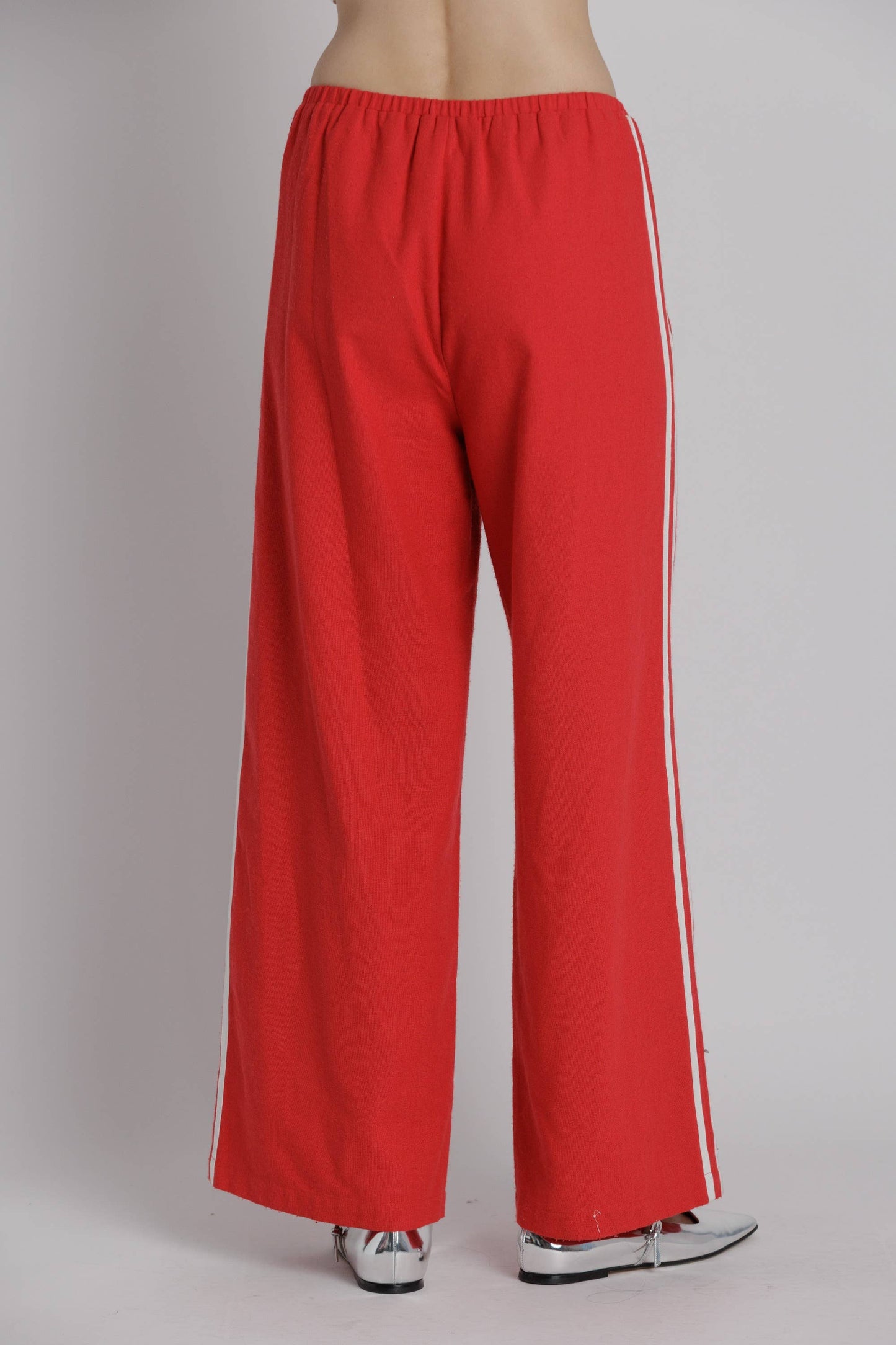 Linen Stripe Wide Leg Pants with Elastic Waist