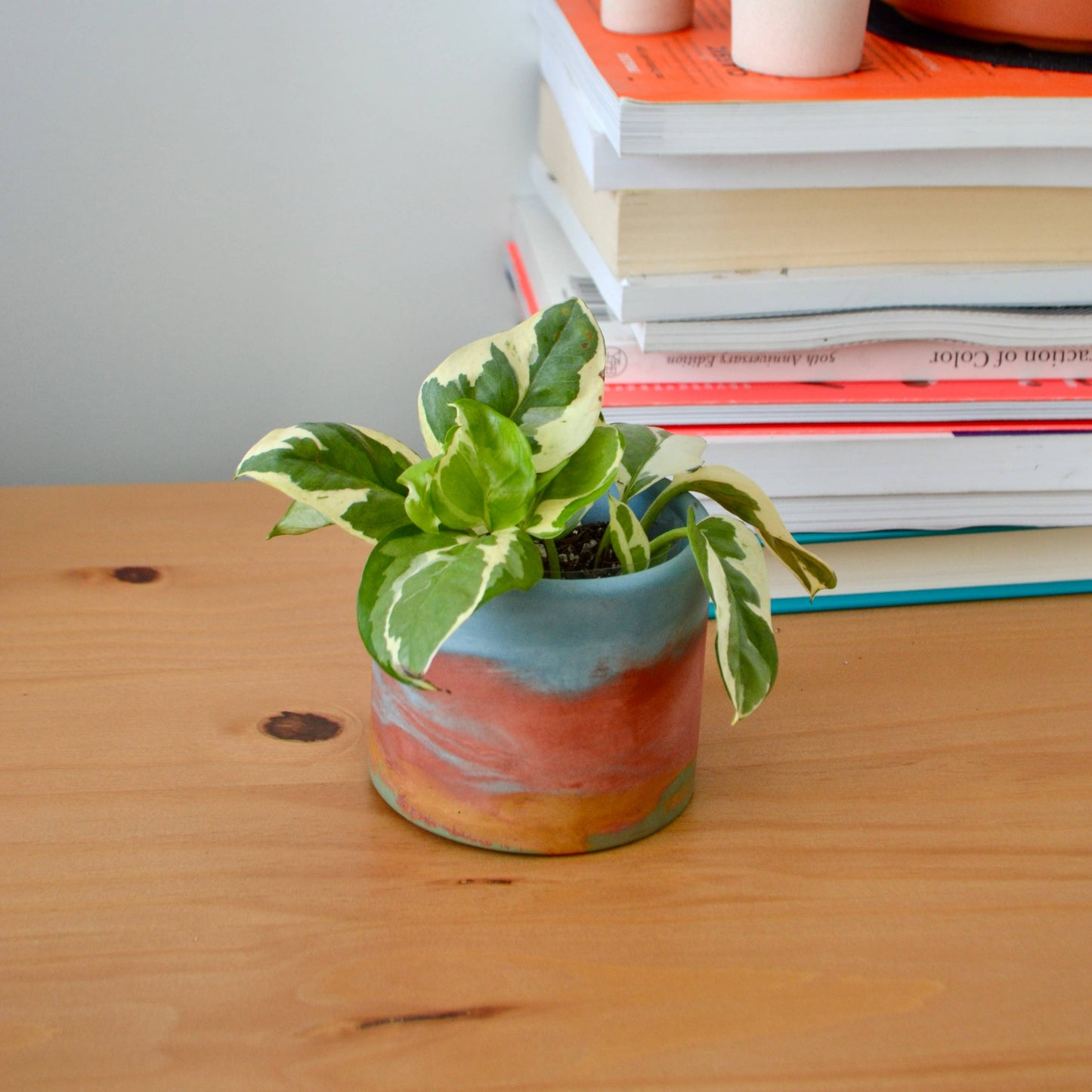 Rainbow Watercolor Planter