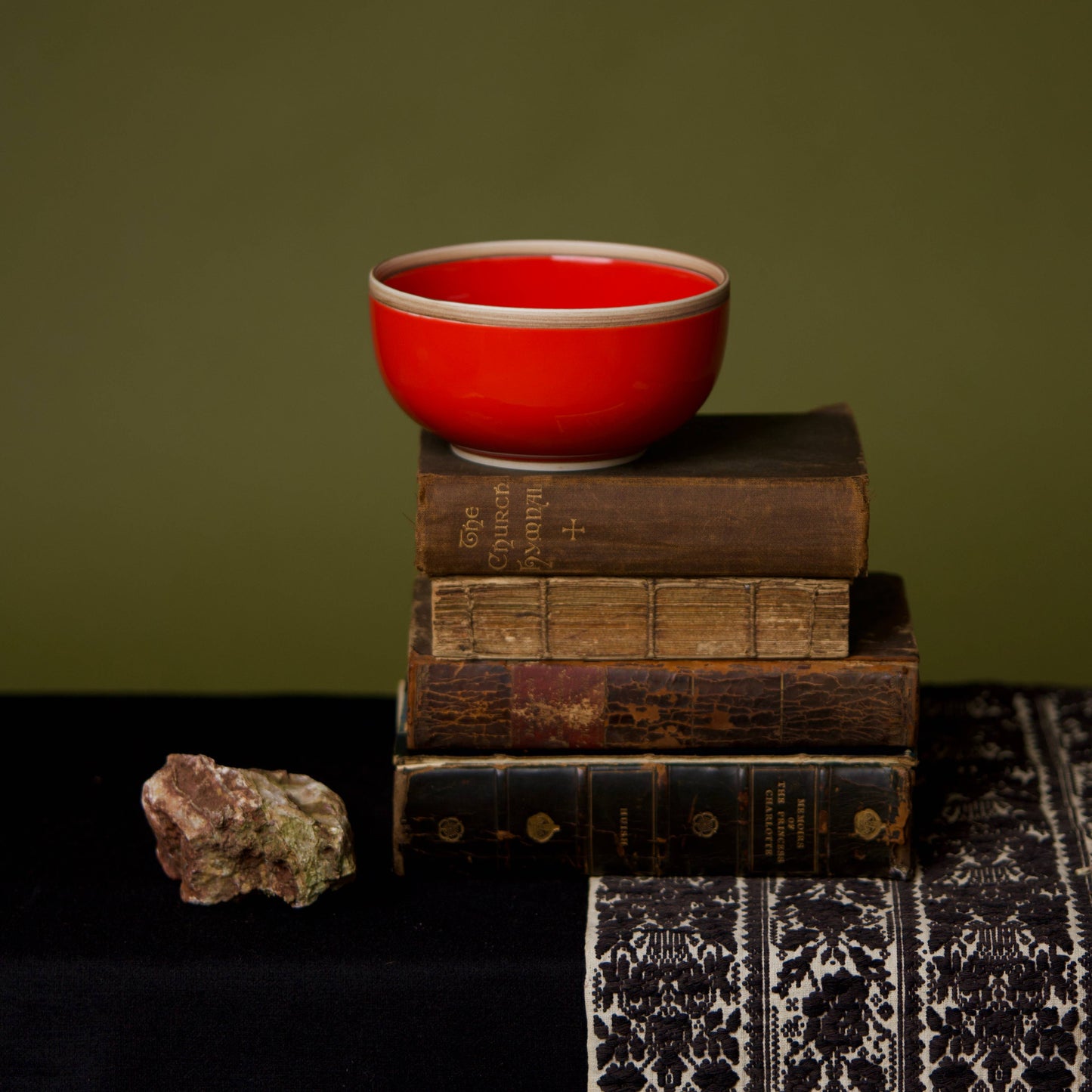 Rimmed Hermit Soup Bowl, Glossy Porcelain