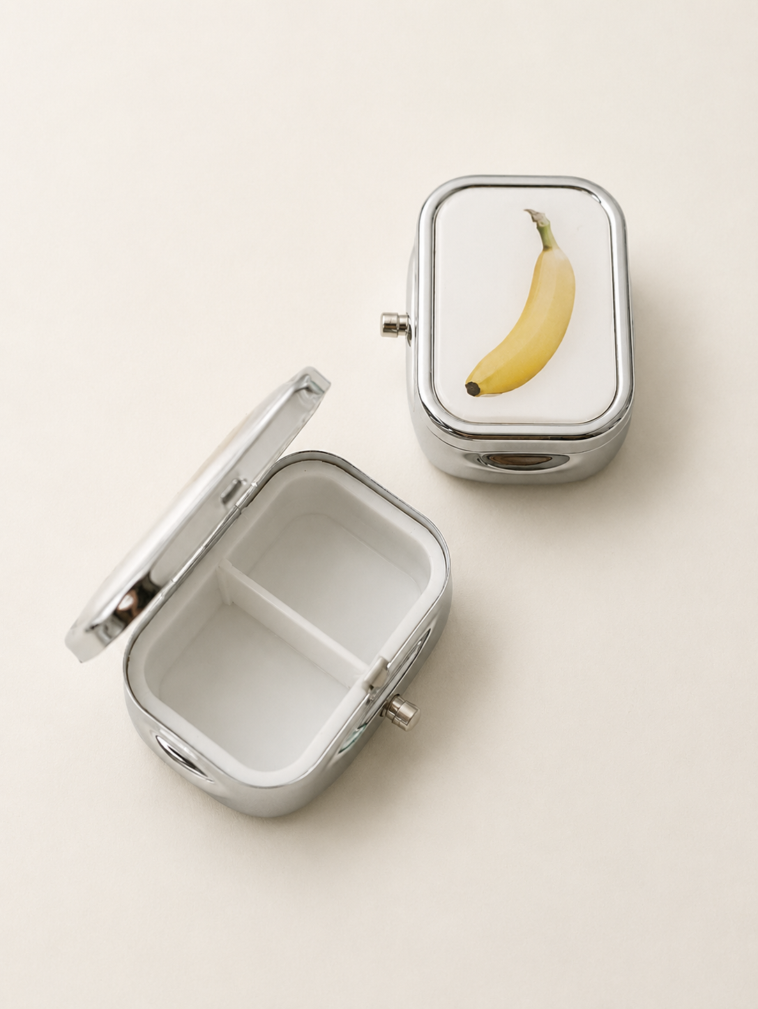 Fruit Print Metal Travel Pill Box