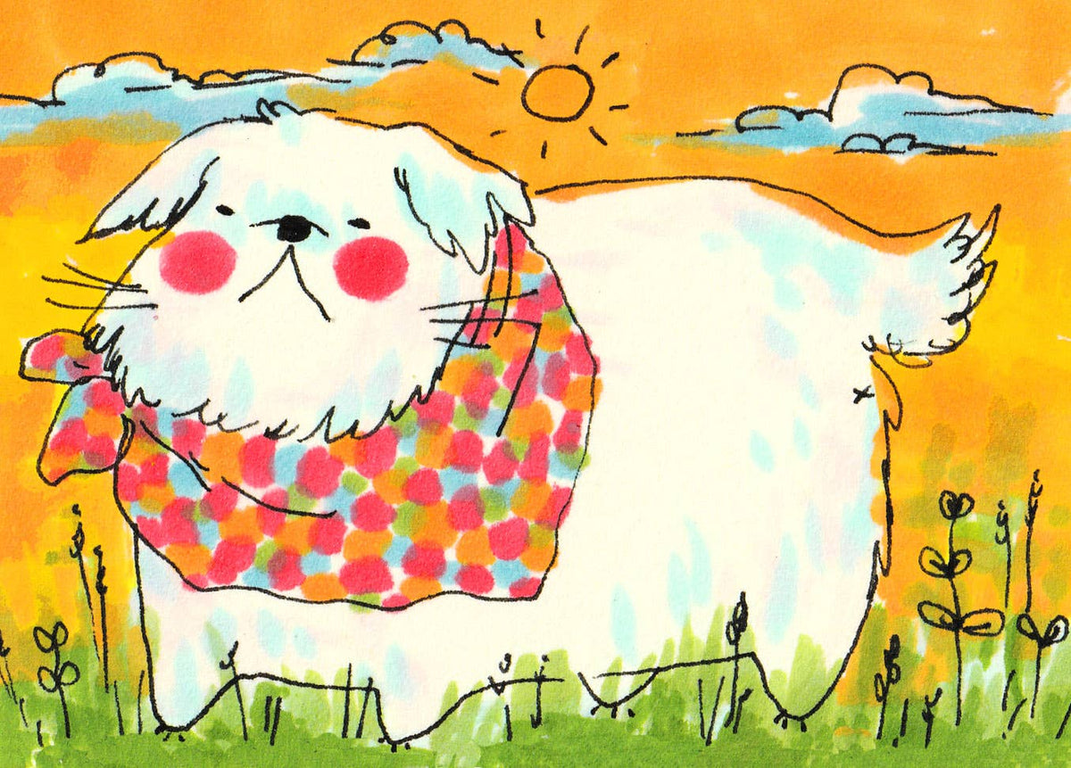 Pup with Bandana Mini Art Print 3x4