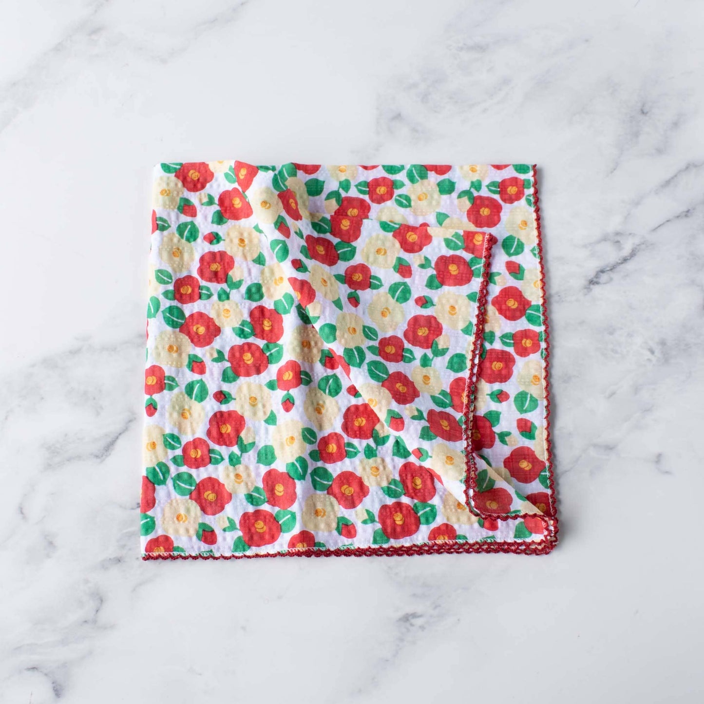 Camellia Flower Cotton Scarf