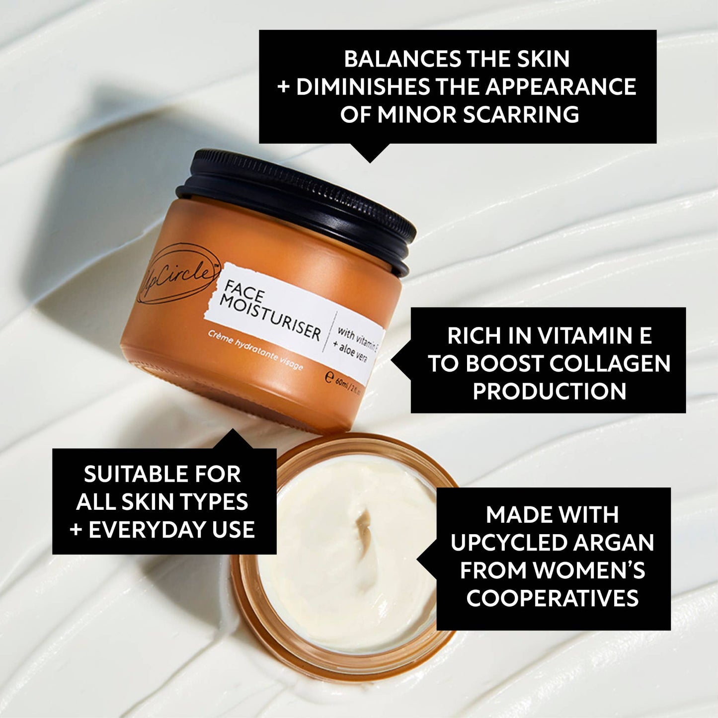 Face Moisturiser with Vitamin E + Aloe Vera