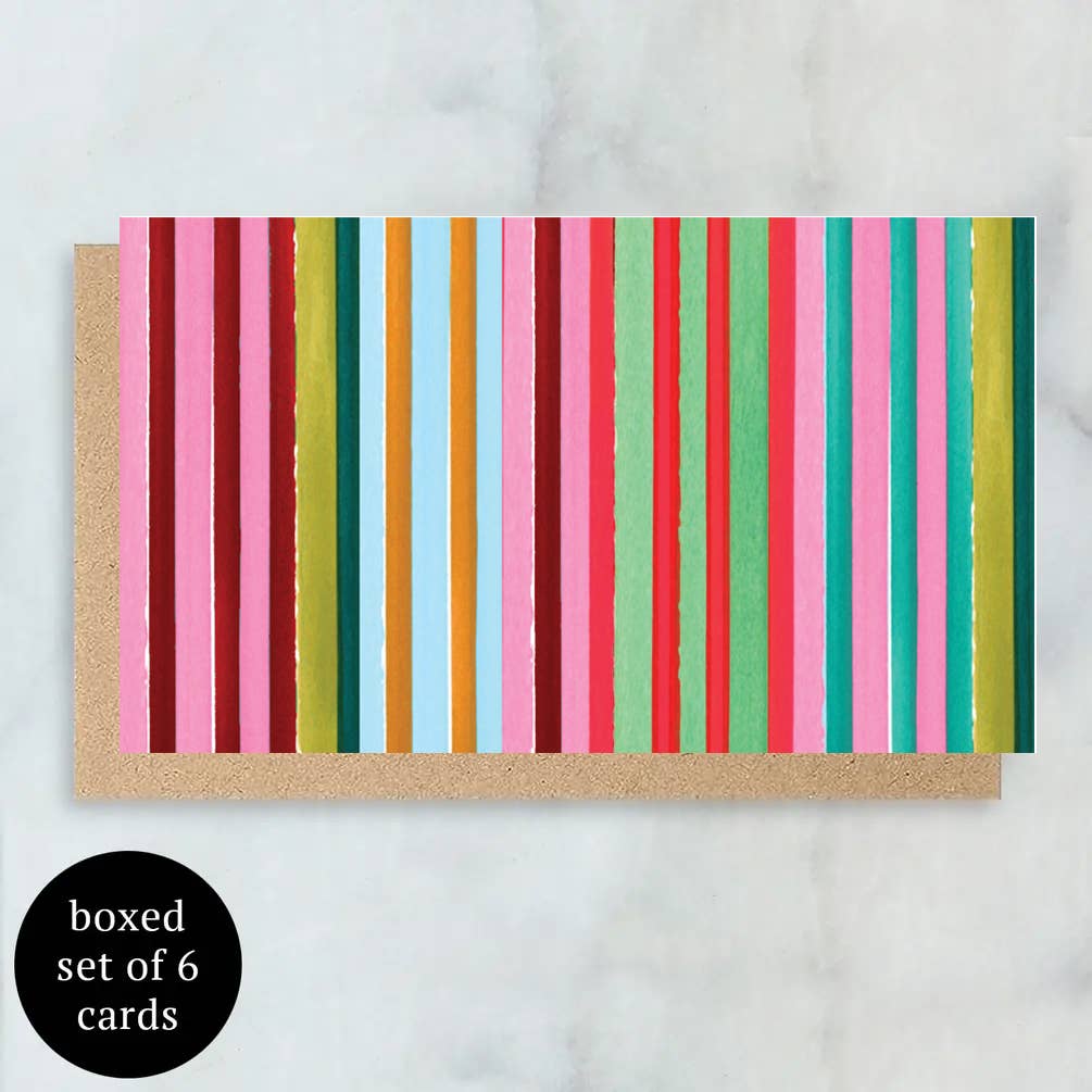 Multi Stripe Mini Card Set of 6