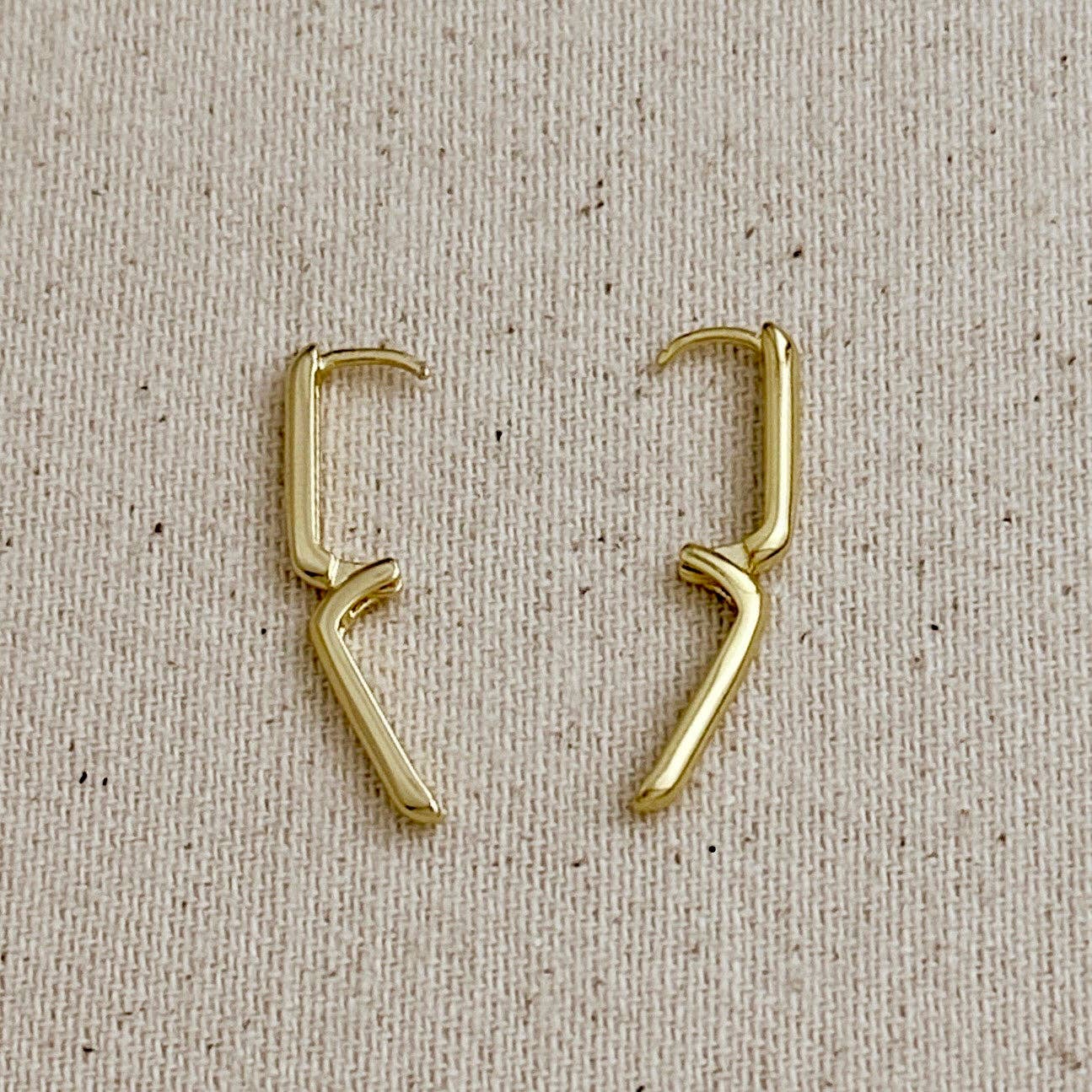 Oblong Hoop Earrings (18k Gold Filled)