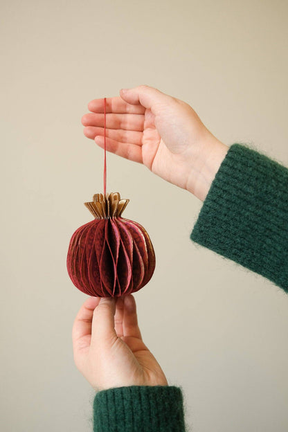 Pomegranate Honeycomb Paper Ornament