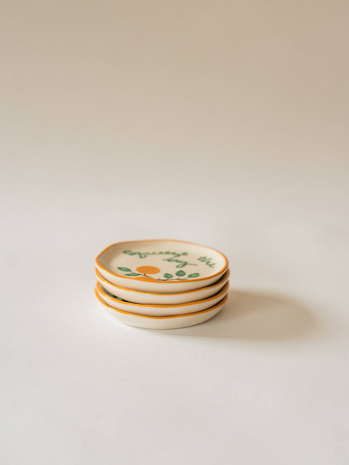 Hand-Painted Stoneware Quote Coaster