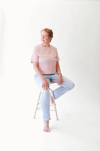 Boxy Crop Tee, Petal Pink