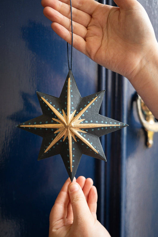 Twinkling Star Recycled Paper Christmas Ornament