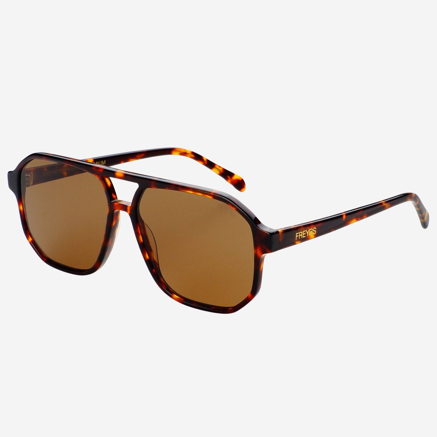 Billie Unisex Aviator Sunglasses (Dark Tortoise/ Solid Brown)