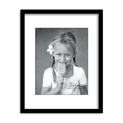 Matted Wood Picture Frame with Beveled Mat