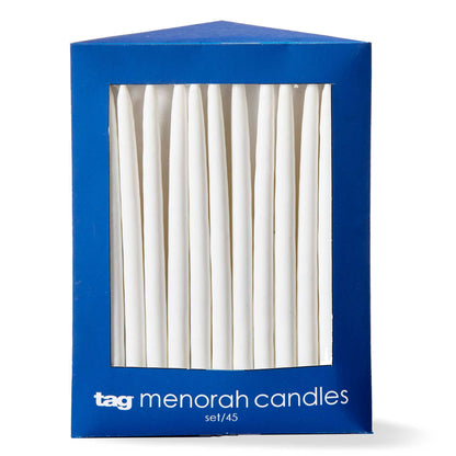 Hanukkah White Taper Candles