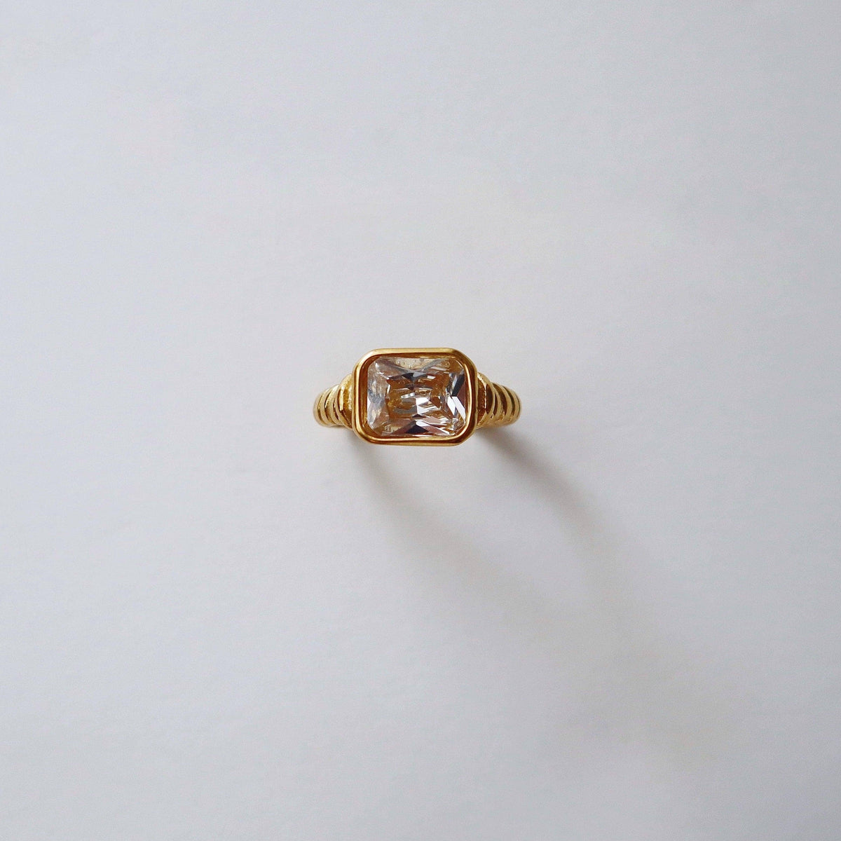 Waverly Zirconia Statement Ring Gold Plated