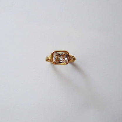 Waverly Zirconia Statement Ring Gold Plated