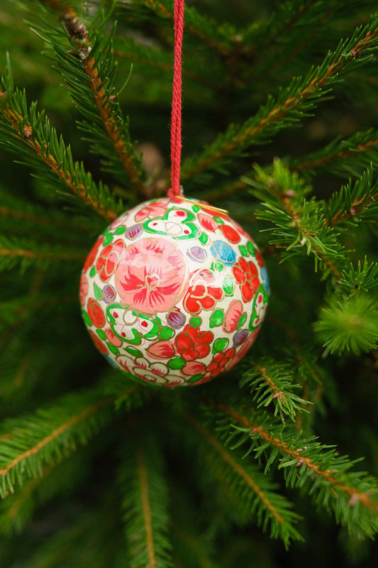 Crimson Flowers Bauble