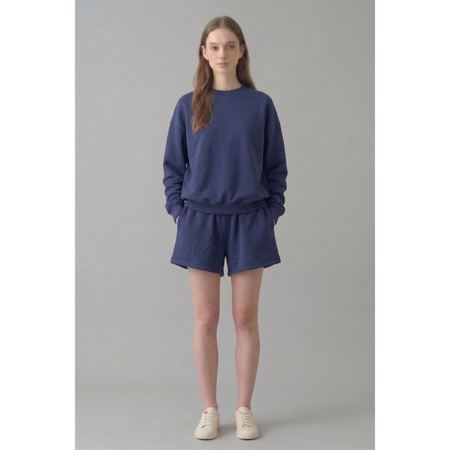 Cropped Cotton Terry Crewneck Sweatshirt