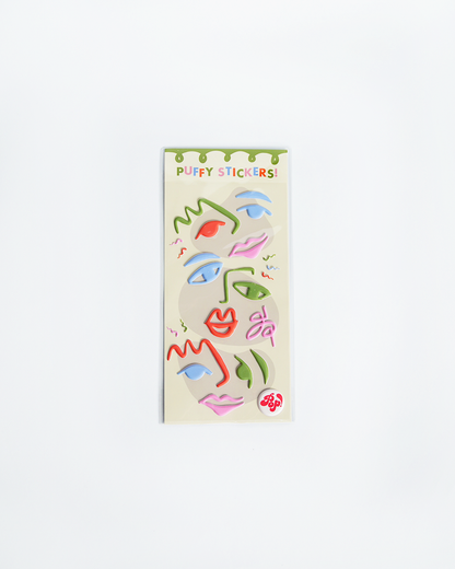 Face Shaped Puffy Stickers