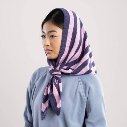 Simple Stripe Knit Triangle Scarf Neckerchief