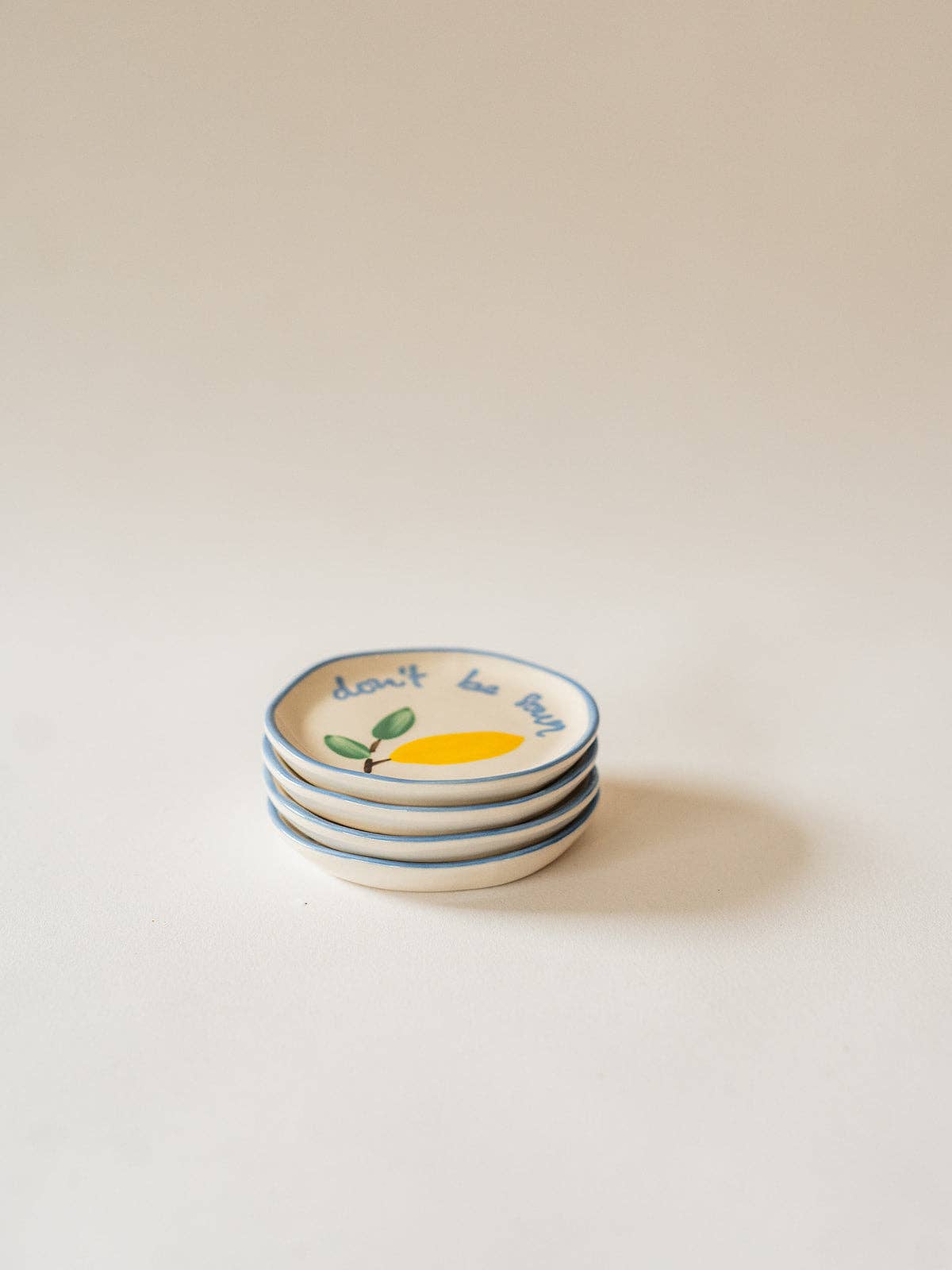 Hand-Painted Stoneware Quote Coaster