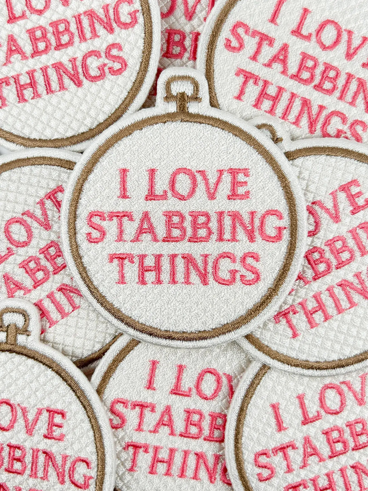 I Love Stabbing Things Patch Embroidered Iron On for Craft
