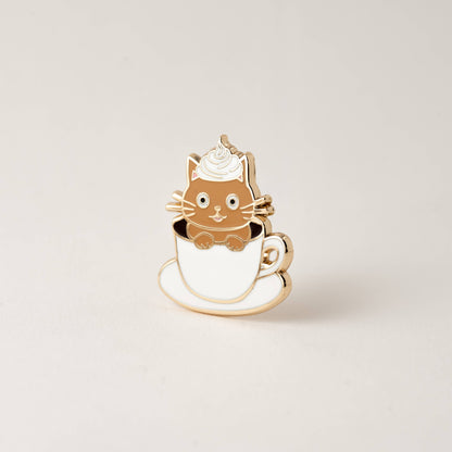 I Love You A Latte Cat Coffee Enamel Pin