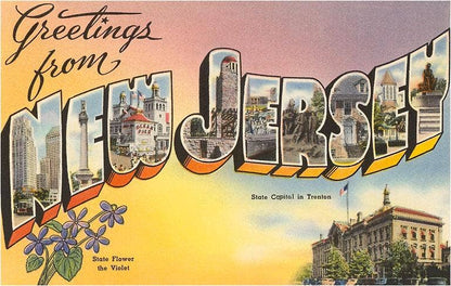 Greetings from New Jersey Postcard
