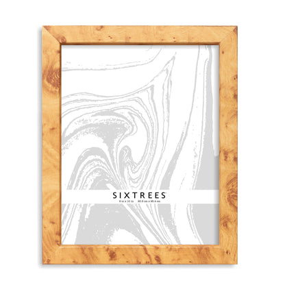 Burl Wood Finish Picture Frame with Real Glass