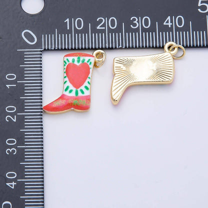 Painted Boots Enamel Charm Earrings
