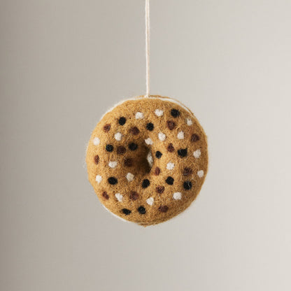 Felted Wool Everything Bagel Ornament