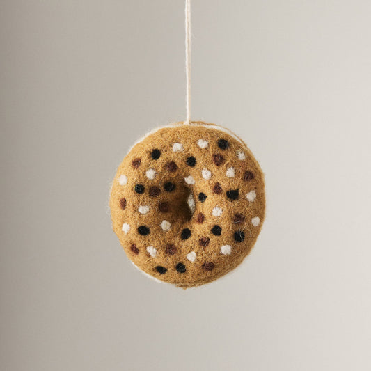 Felted Wool Everything Bagel Ornament