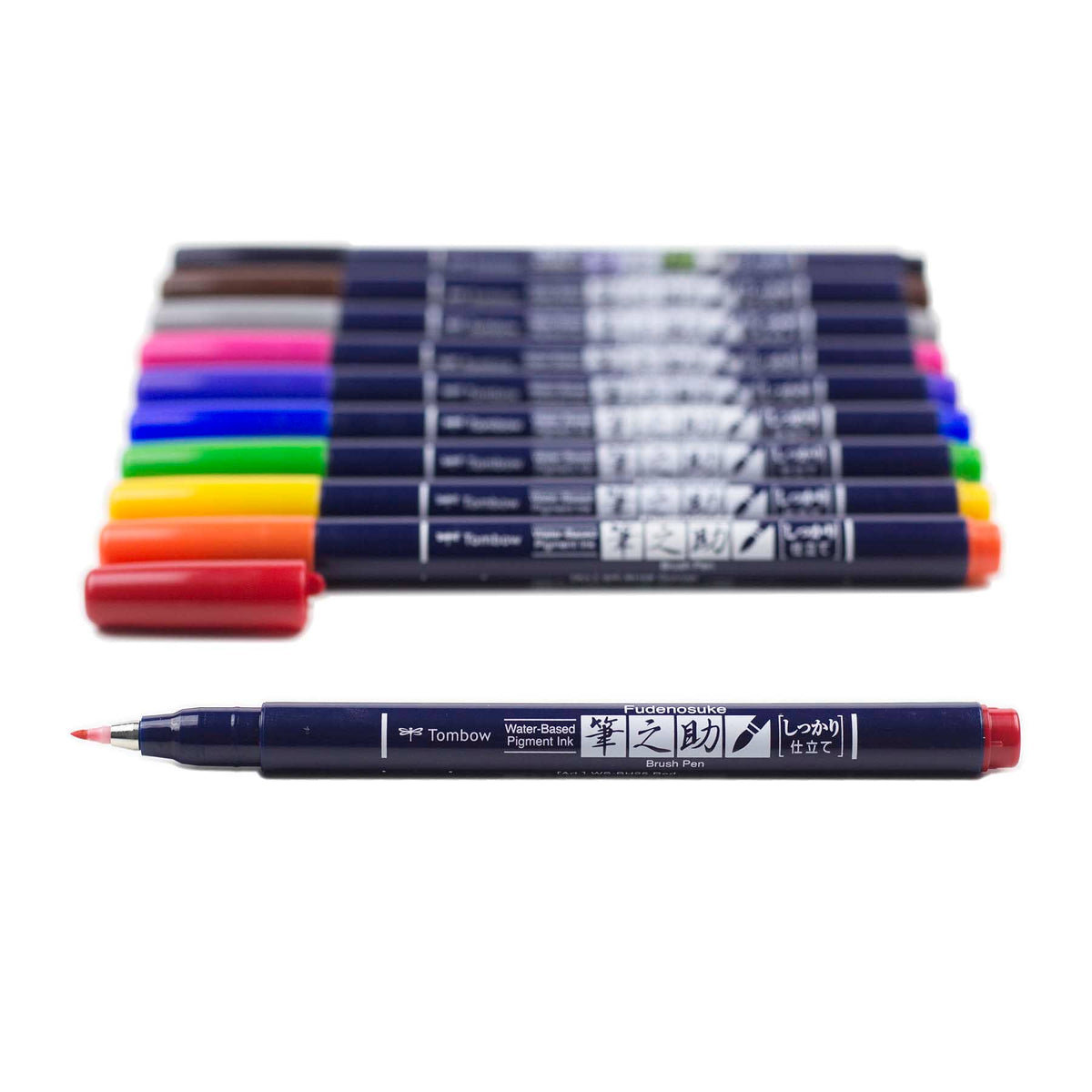 Tombow Fudenosuke Brush Pens, 10-Pack