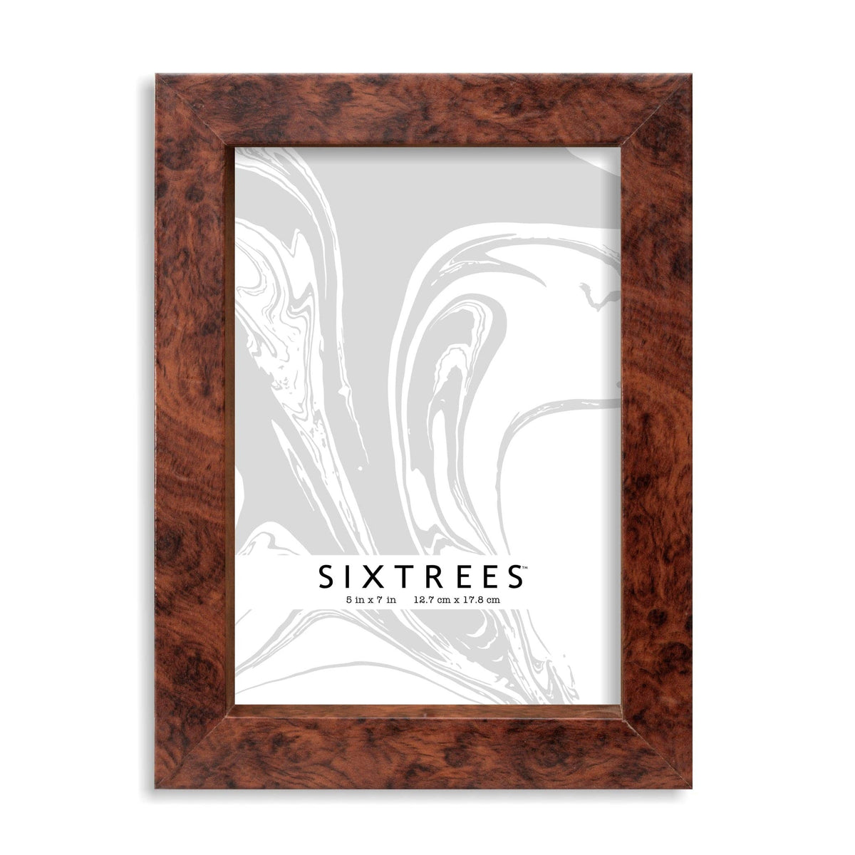 Burl Wood Finish Picture Frame with Real Glass