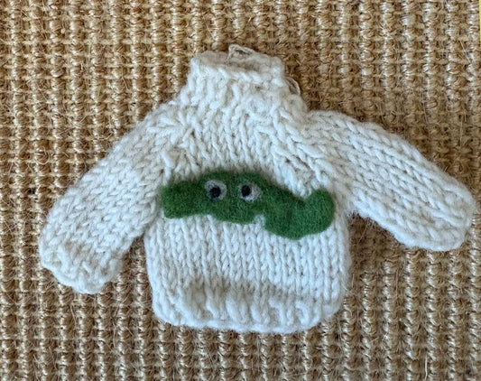 Hand-Knit "Alligator Sweater" ornament